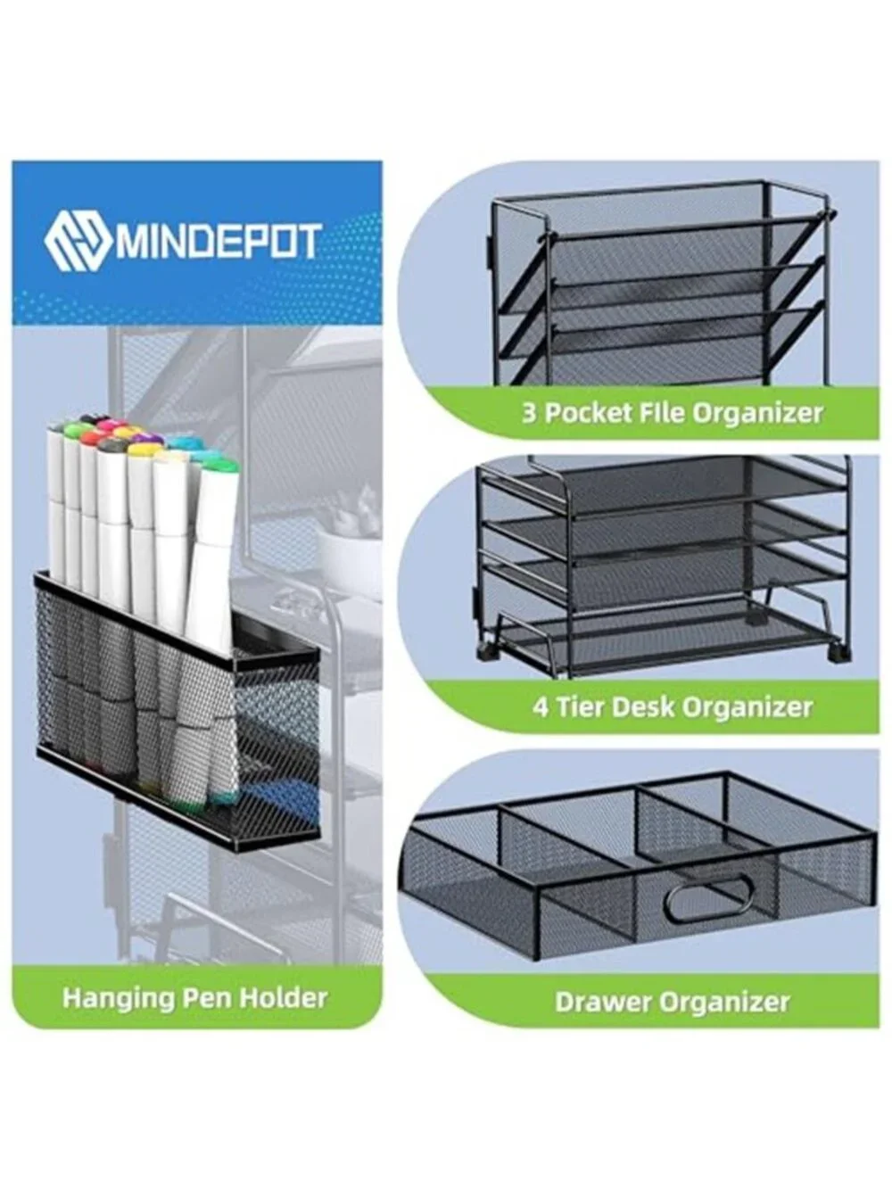 Desk Organizer File Tray Multi Tier Paper Holder Office Supply Storage Rack